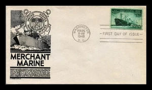 DR JIM STAMPS US COVER WWII MERCHANT MARINE FDC SCOTT 939 ANDERSON CACHET - Picture 1 of 2