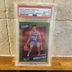 2017-18 Panini Prestige Micro Etch Green Markelle Fultz RC 76ers PSA 10 - Picture 1 of 2