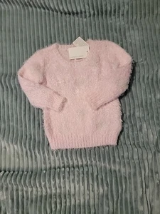 Pumpkin Patch Girls  Size 3 Fuzzy Sweater With Sparkle Accents - Picture 1 of 2