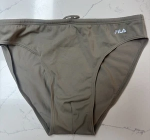 Vintage Fila Men’s Lad Swimming Trunks Briefs Retro Classic Sage Green Large - Picture 1 of 3