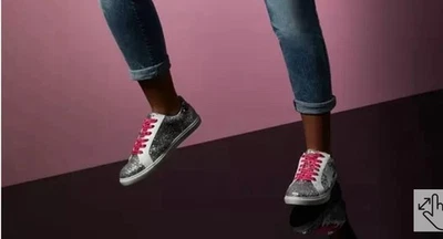 Torrid Betsey Johnson Silver Glitter Distressed Star Sneakers 9 WW - Image 1 of 4