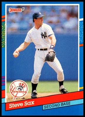 1991 Steve Sax Donruss Baseball #163b New York Yankees - Image 1 of 2