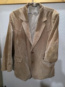 Vintage JC Penney Western Cordory Blazer Herren 42 Braun Ellenbogen Patches USA Made - Bild 1 von 10
