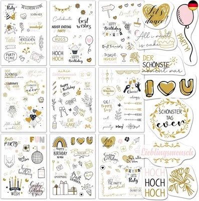 Sticker Geburtstag (120+ Motive) | Aufkleber für Gästebuch Geburtstag, F - Bild 1 von 4