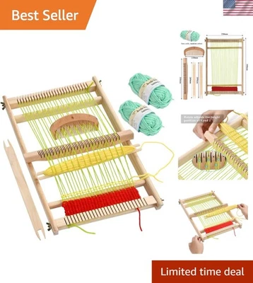 Kit artesanal de telar de madera marco grande para niños principiantes adultos Foto 1 de 4