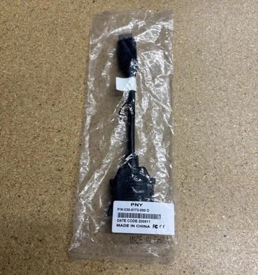 NVIDIA / PNY 030-0173-000 D Male Display Port To Female DVI-D Adapter Cable NEW - Image 1 of 4