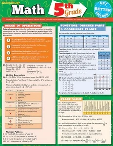 Math 5th Grade: Quickstudy Laminated Reference Guide by Barcharts Publishing Inc - Picture 1 of 1