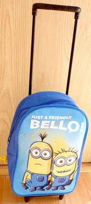 Minions Trolley Koffer blau 36cm auf Rollen mit Schiebestange 1A Zustand - Bild 1 von 4