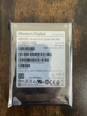 Western Digital Ultrastar DC SS200 480GB SAS 12Gb/s 2.5in SSD 0TS139 WD - Image 1 of 3