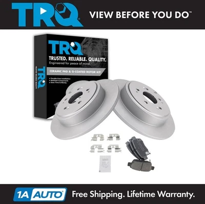 Kit de pastillas de freno y rotor de cerámica trasera TRQ para Honda Ridgeline 2006-2014 Foto 1 de 4