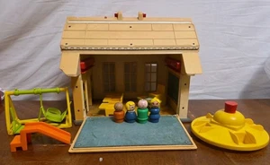 Vintage Fisher Price Little People Play Family Scuola Casa Playset Pezzi #923 - Foto 1 di 11