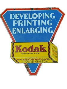  Vintage Porzellan Kodak Entwicklung Werbeschild Original 17"x17"  - Bild 1 von 9