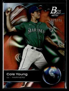 Cole Young #/25 - 2023 Bowman Platinum Top Prospects LÁMINA NARANJA #TOP-15 Seattle - Imagen 1 de 2