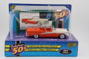 Road Champs O 1:43 1955 Oldsmobile Starfire 98 Convertible MIB 1996 w Billboard - Picture 1 of 6