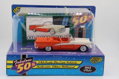 Road Champs O 1:43 1955 Oldsmobile Starfire 98 Convertible MIB 1996 w Billboard - Image 1 of 4