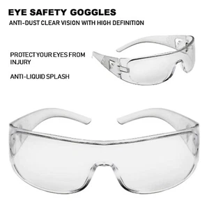 Safety Glasses Eye Protection Anti Dust Work Lab Clear PPE Spectacles Eyewear - Picture 1 of 3
