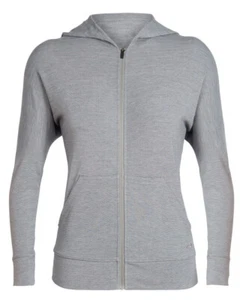 Icebreaker Women Momentum LS Zip Hood (S) Fossil / Snow Heather 104670002 - Picture 1 of 1