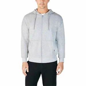 Eddie Bauer Mens Full Zip Gray Hoodie XL Knit Jacket Heavyweight Brushed Fleece - Picture 1 of 5