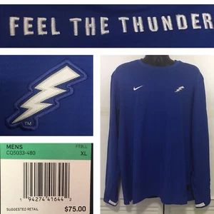 $75 NUOVA NIKE Air Force Falcons XL maglia "Feel The Thunder" allenatori sul campo top - Foto 1 di 12