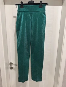 Elisabetta Franchi green metallic effect pants IT42 - Picture 1 of 15