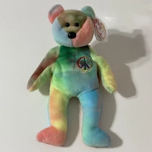 Ty Beanie Baby Peace the Bear 1996 Tye Dye Rainbow 70er 2000er Y2K 90er Vintage - Bild 1 von 9