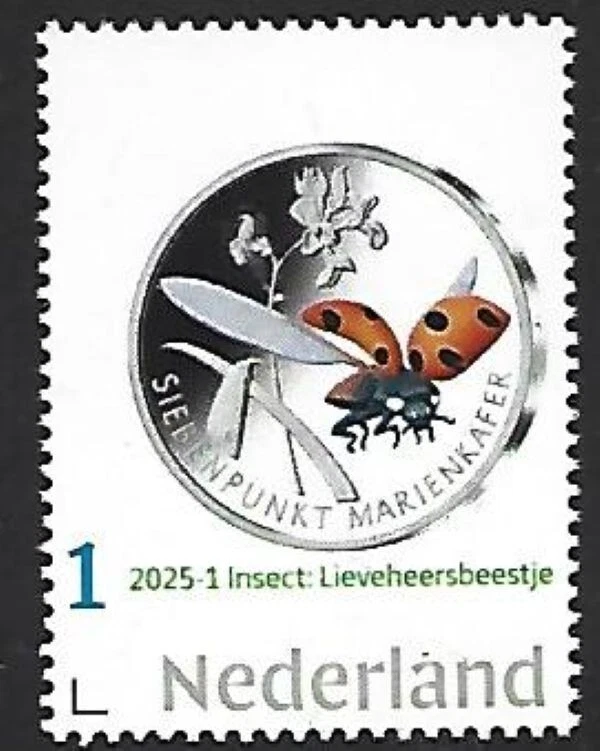 Netherland 2025-1  insects on stamps Ladybug    mnh/postfris - Image 1 of 1