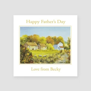 Personalised Handmade Fathers Day Card Countryside Farmers Cottage Traditional - Picture 1 of 7