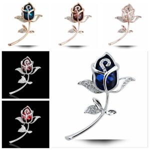 High Quality Flower Shape Crystal Alloy Fashion Brooches Jewelry 1Pcs wj598