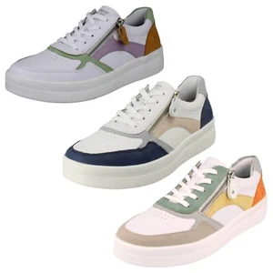 Zapatillas De Cuero Casual Con Cordones Y Cremallera Remonte Para Damas 'D0J01' - Imagen 1 de 21
