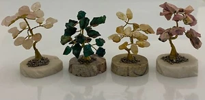 Árbol bonsái con piedras semipreciosas rosa citrino cuarzo crisocola rodonita - Imagen 1 de 27