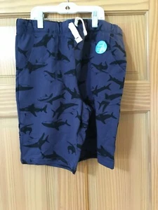 New Carter's Boy Pull-On Knit Shark Blue Shorts - Picture 1 of 1
