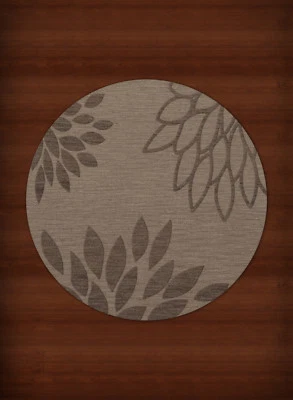 Gray Transitional Leaves Petals Area Rug Floral DV17 - Image 1 of 2
