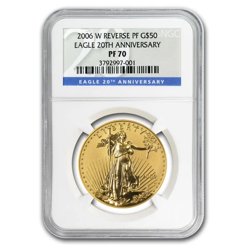2006-W 1 oz Reverse Proof Gold Eagle PF-70 NGC (20th Anniv) - SKU #23473 Cover