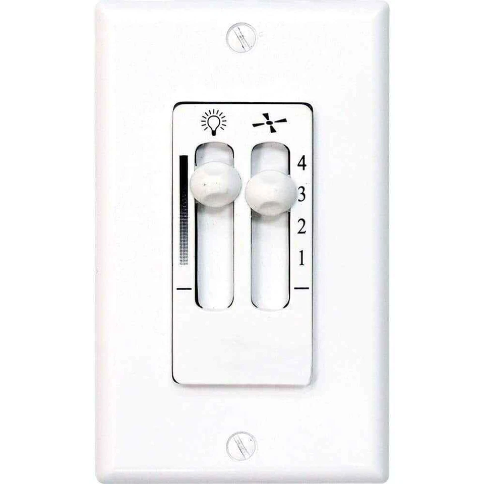 3 Progress Lighting Fan Wall Control P2630-30 4 SPD W/ Full-range Light Dimmer