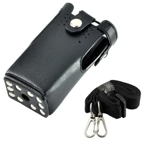 Hart Leder Tasche Tragetasche Holster für Motorola Zwei Wege Radio mit Gurt - Bild 1 von 4
