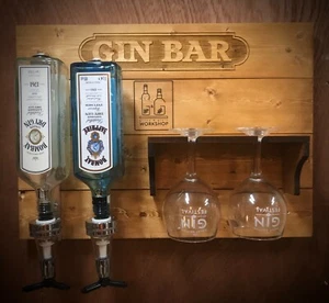 Auf Bestellung / Personalisierter Gin-/Spirituosen-/Weinspender mit 2 Optiken und 2 Gläsern. - Bild 1 von 2