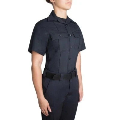 Camisa azul manga corta Rayón Bleand #8910W negra para mujer Foto 1 de 4