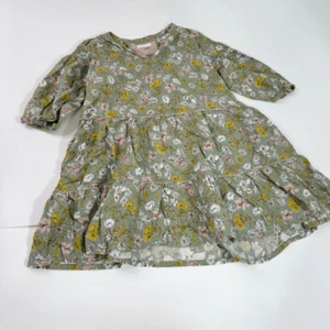 Cynthia Rowley Top Womens Large Green Tunic Floral Tiered Linen Cottagecore - Picture 1 of 9