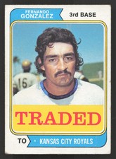 Fernando Gonzalez 1974 Topps Traded #649T Kansas City Royals VG-EX b