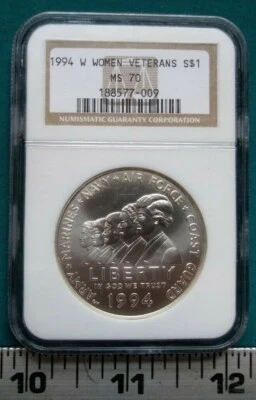 1994 W Women Veterans $1 Silver NGC MS70 #2010 - Image 1 of 4