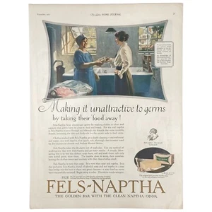 Anuncio impreso vintage de 1922 Fels-Naptha "La barra de oro con el olor limpio a nafta" - Imagen 1 de 1