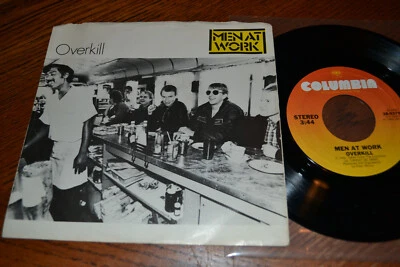 MEN AT WORK Overkill Rare 1983 Near Mint 45 Vinyl w/Picture Sleeve - Image 1 of 3