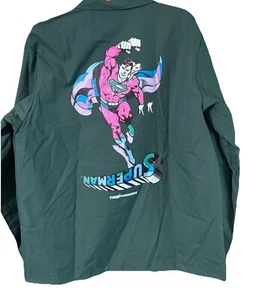 The Hundreds X Superman Duo Coaches Jacket Green Men’s XL NWT RARE - Picture 1 of 24