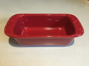 2 - Longaberger Keramik Mini Laib Brotform Backen Tomate Rot Gewebt Traditionen # - Bild 1 von 4