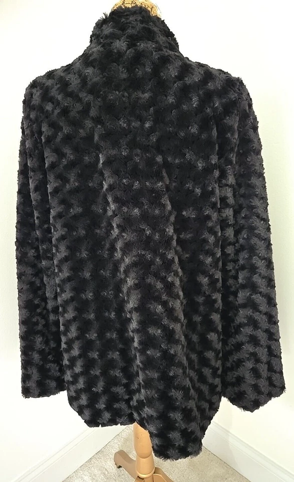 DENNIS BY DENNIS BASSO 15th Anniversary Collectors Ed Black Faux Fur Coat XS - Image 1 of 4