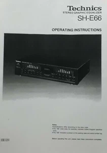 Technics SH-E66 Stereo Graphic Equalizer - Bedienungsanleitung EQ BEDIENUNGSANLEITUNG - Bild 1 von 1