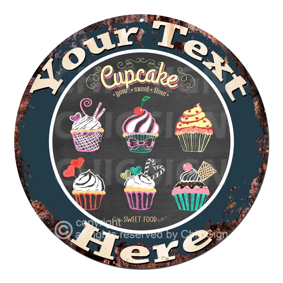 CP-0187 ANY NAME'S Custom Cupcake Bakery Personalized Metal Sign Decor Gift idea - Image 1 of 2