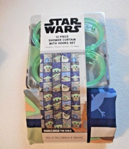 Disney Star Wars Mandalorian The Child Fabric Shower Curtain w/Hooks 72" x 72" - Picture 1 of 2