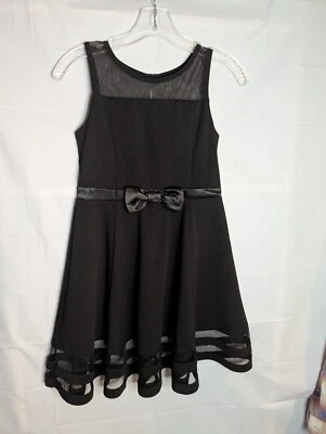 NUEVO CON ETIQUETASC Vestido de Fiesta Negro Calvin Klein Para Niña Sin Mangas Ajuste y Acampanado Silueta Talla 12 Foto 1 de 4