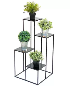 Escalera para Flores Metal Negro Anguloso 435 Plantas de Taburete Flor - Imagen 1 de 5